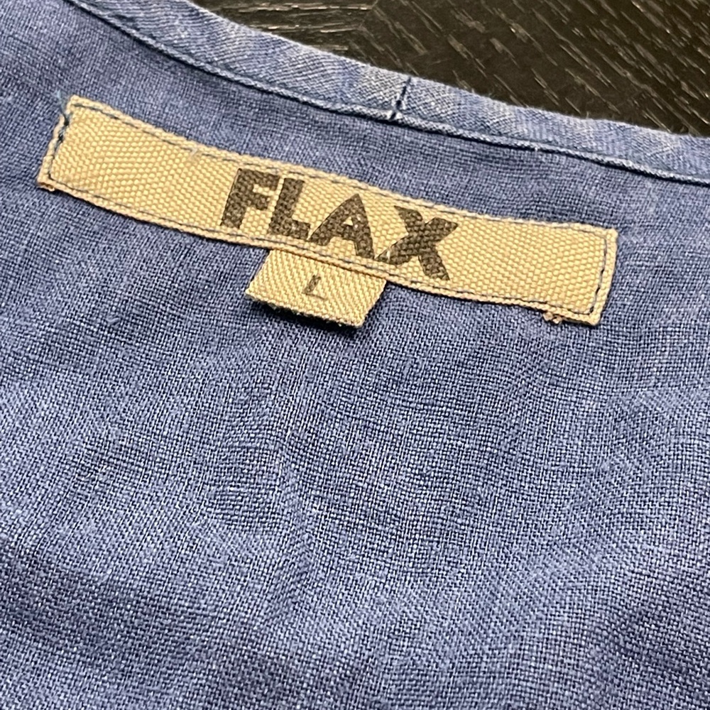 FLAX 100% linen lagenlook tunic blouse L - Picture 3 of 5
